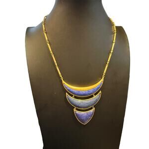 Stella and Dot Blue Inlay Statement Necklace